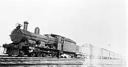 G18 with the Trans-Australian Express, Cook, South Australia, 1935