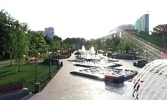 General view of the fountains