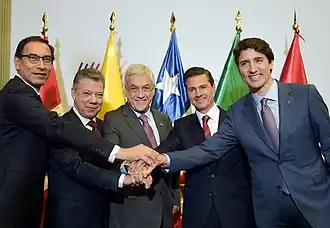 President Enrique Peña Nieto and President Sebastián Piñera in Lima, Peru; 2018.