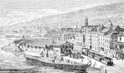 Flat-deck steamer Bodan in about 1880 in Rorschach