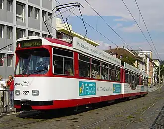 tram type GT8N at Stühling bridge near central station