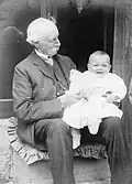 G V Hart with his first granddaughter Mary, 1908