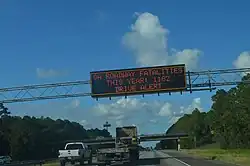 Image 23Annual traffic deaths sign over I-95 in Georgia, US, indicating more than three deaths per day (from Road safety)
