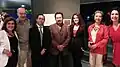 Giovanni Gil with participants and friends of Bajo Presión.