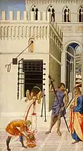 The Beheading of Saint John the Baptist (ca. 1455–60) Tempera on panel (66.3 × 36.6&nbsp;cm) Art Institute of Chicago