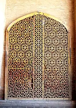 Wooden screen from the Nishapur caravanserai