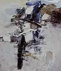 Gjelosh Gjokaj, Composition, 1991, combined technique, 100 × 70&nbsp;cm