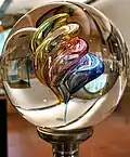 Glass ball made by Tyler Hopkins at the Verrerie of Brehat in Brittany