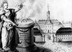 The courtyard side of the Gohlis Palace on a drawing from 1782