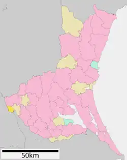 Location of Goka in Ibaraki Prefecture