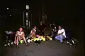 Gordon Smith, along with friends Natasha Dickinson and Daniel Reinders in 1996. The number of scuba cylinders involved in each trip was a significant part of his motivation to switch to rebreathers for dive trips.