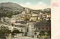 Old postcard of Gibraltar depicting Grand Casemates Square and the Moorish Castle, 1909.