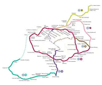 The planned network of the Grand Paris Express