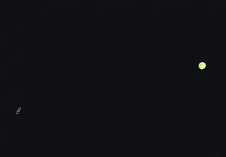 Great conjunction photographed on December 19, 2020, with a 360&nbsp;mm (14&nbsp;in) SCT telescope and color CCD.