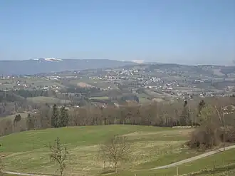 Groisy seen from Les Ollières, with Mont Salève in the background