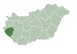 Zala County within Hungary