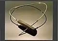 Necklace in silver, with piano key