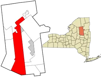 Location in Hamilton County and the state of New York