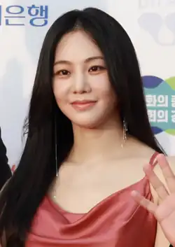 Han Ji-eun in a red dress for the 2025 BIFAN