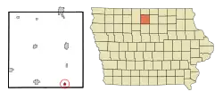 Location of Goodell, Iowa