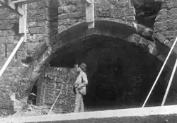 The mediaeval Hanging Bridge excavated in Victorian times.