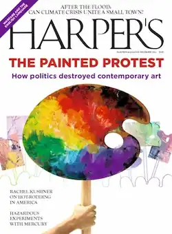 Cover of Harper's Magazine showing an illustration of paint palette