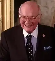 Coover shortly before being awarded the National Medal of Technology and Innovation by Barack Obama in 2010