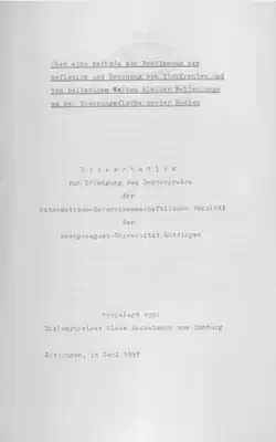 Cover image of the Ph.D. dissertation of Klaus Hasselmann