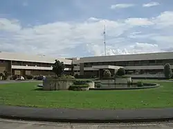 Modern, landscaped office building