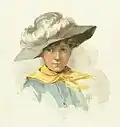 Watercolor painting sent in a letter to "Rev. Dr. C.H. Strickland"