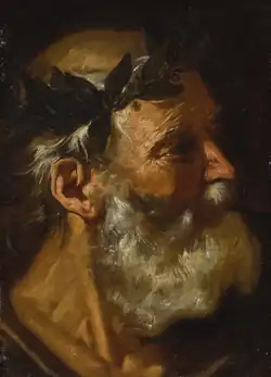 Head of an elderly bearded man, priv. col.