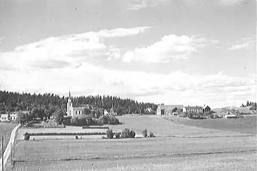 View of the Heggstad Church and surrounding area (c. 1936)