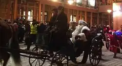 Santa Claus at the 2021 Christmas Parade in Helsinki, Finland