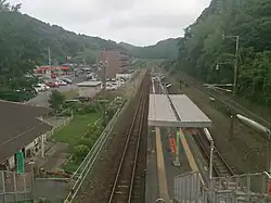 Platform from the footbridge（facing Kagoshima）