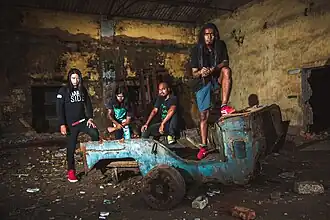 Group photo of the members in Highway 69 (band).