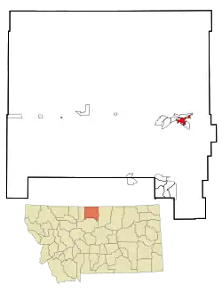 Location of Havre, Montana