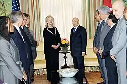Beji Caid Essebsi and Hillary Clinton in Washington in 2011.