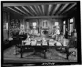 Hiram Sibley House, 400 East Avenue, Rochester, New York. First floor library, winter 1968