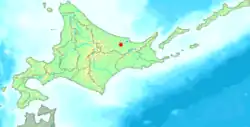 Location of Tanno in Hokkaido (Okhotsk Subprefecture)