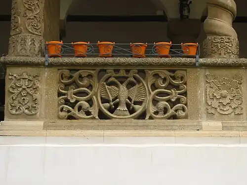 Brâncovenesc acanthuses of a railing of the Horezu Monastery, Horezu, Romania, unknown architect or sculptor, 17th-18th centuries[12]