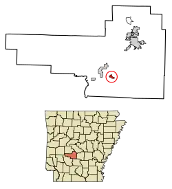 Location of Donaldson in Hot Spring County, Arkansas.