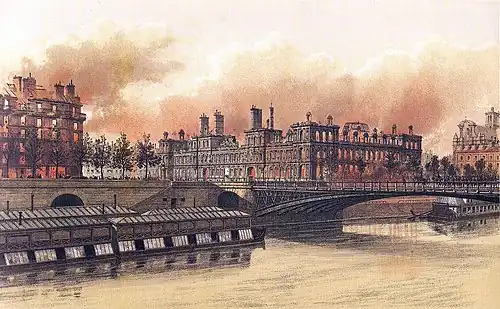 Theodor Josef Hubert Hoffbauer L'incendie de l'Hôtel de Ville de Paris. Paris through the ages, Firmin Didot, 1885.