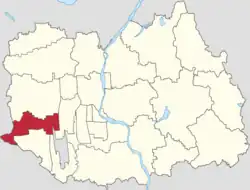 Location of Houshayu Town within Shunyi District