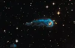 Image 66This light-year-long knot of interstellar gas and dust resembles a caterpillar. (from Interstellar medium)