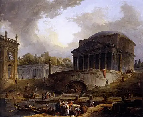 A View of Ripetta by Hubert Robert, (1766)