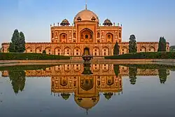Humayun's Tomb, Delhi, the first fully developed Mughal imperial tomb, 1569–70 CE[102]