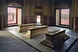 Cenotaphs of Daniyal,Murad, Dara Shikoh etc. in a side room