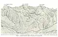 The Höllentalspitzen (Jubiläumsgrat) from the south. 1873 sketch by Hermann von Barth