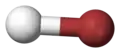 Ball-and-stick model of hydrogen bromide