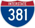 Interstate 381 and State Route 381 marker